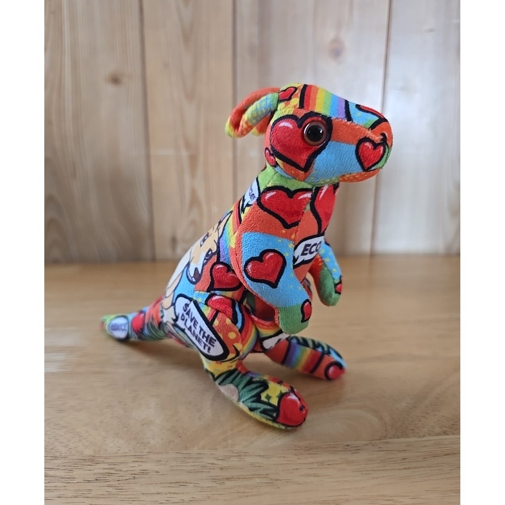 Wild Republic Kangaroo Plush Pop Art Message Planet 6" No Tag
